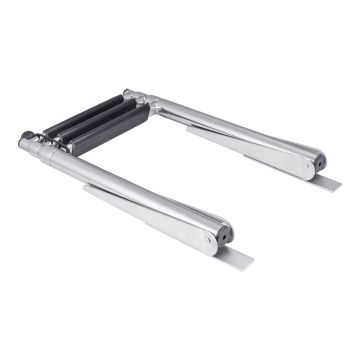 304 Stainless Steel Sliding Gudgeon Over Platform Telescoping Ladder, 3 Step