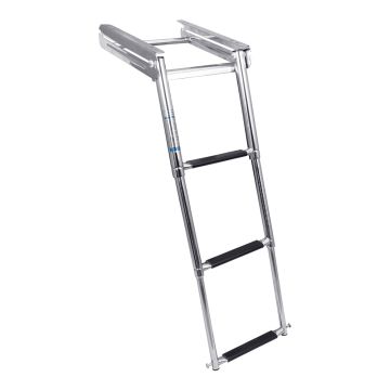 Stainless Steel Under Platform Ladder, Spring Loaded, Hook-Style Retention