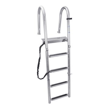 304 Stainless Steel Pontoon Easy Reboarding Ladder, 4 Step, Wide Step