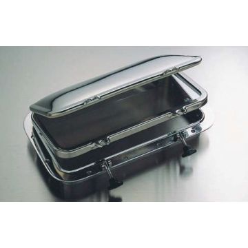 Man Ship Stainless Steel 12"x24" Rectangular Portlights, Straight Spigot, H Trim & Storm Cover