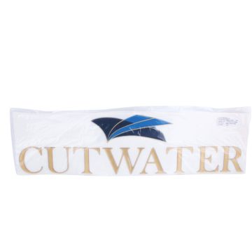Universal Products | Cutwater Domed Logo Set, 2 - Trans Gold Intense Blue Dark Blue, 2 - Chrome Mirror