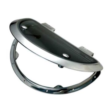 Man Ship LDHS Stainless Friction Half Moon Low Profile Deck Hatches, Inside Opening Only