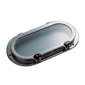 Man Ship Stainless Steel Oval 5" x 12" Portlights With Angled Spigot