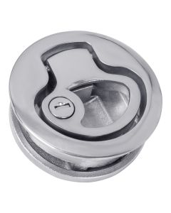 316 Stainless Round Locking Slam Latch with Egress Lever, 2" Cutout