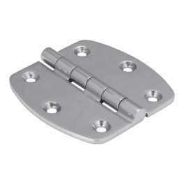 Stainless Steel Cast Rounded Edge Crescent Butt Hinge - 3 Hole/Leaf
